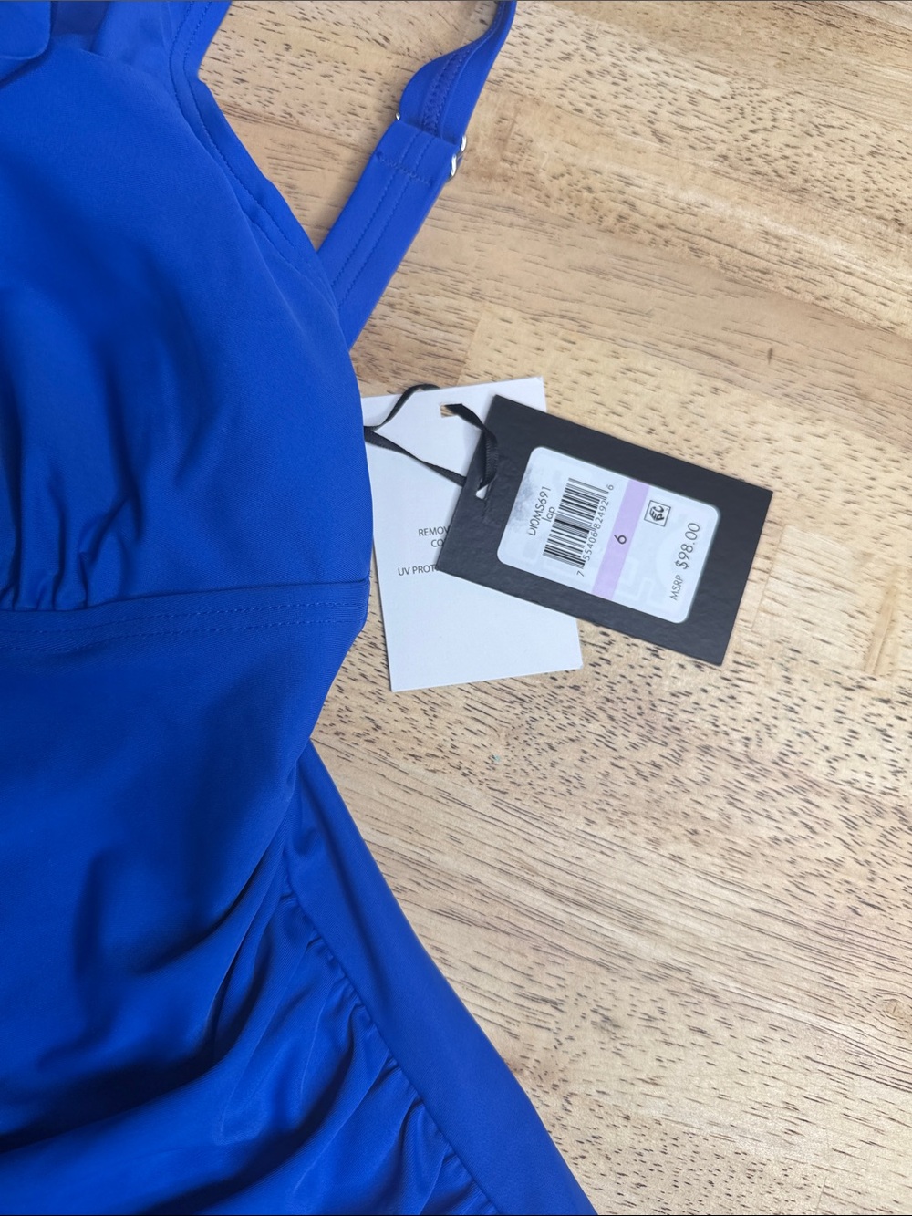 Dkny Royal Blue Ruffle One-Piece Swimsuit - Picture 3 of 6
